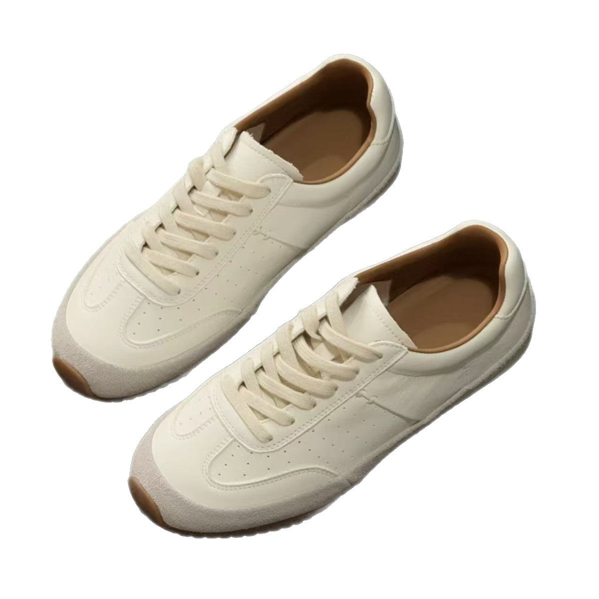 Women's Tendon Bottom Flat White Spring Soft Surface Top Layer Cowhide Women's Casual Shoes