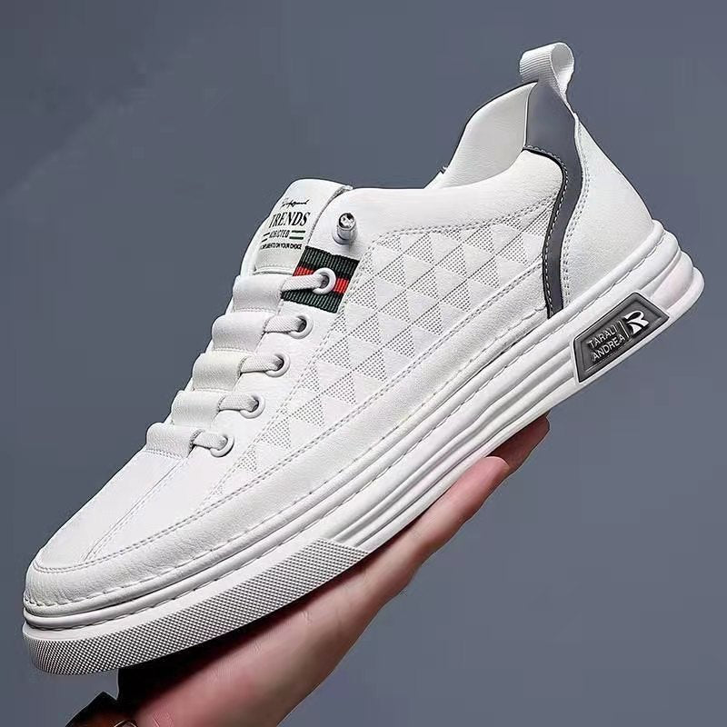 Men's Summer Breathable Fashionable White Sports Board Sneakers