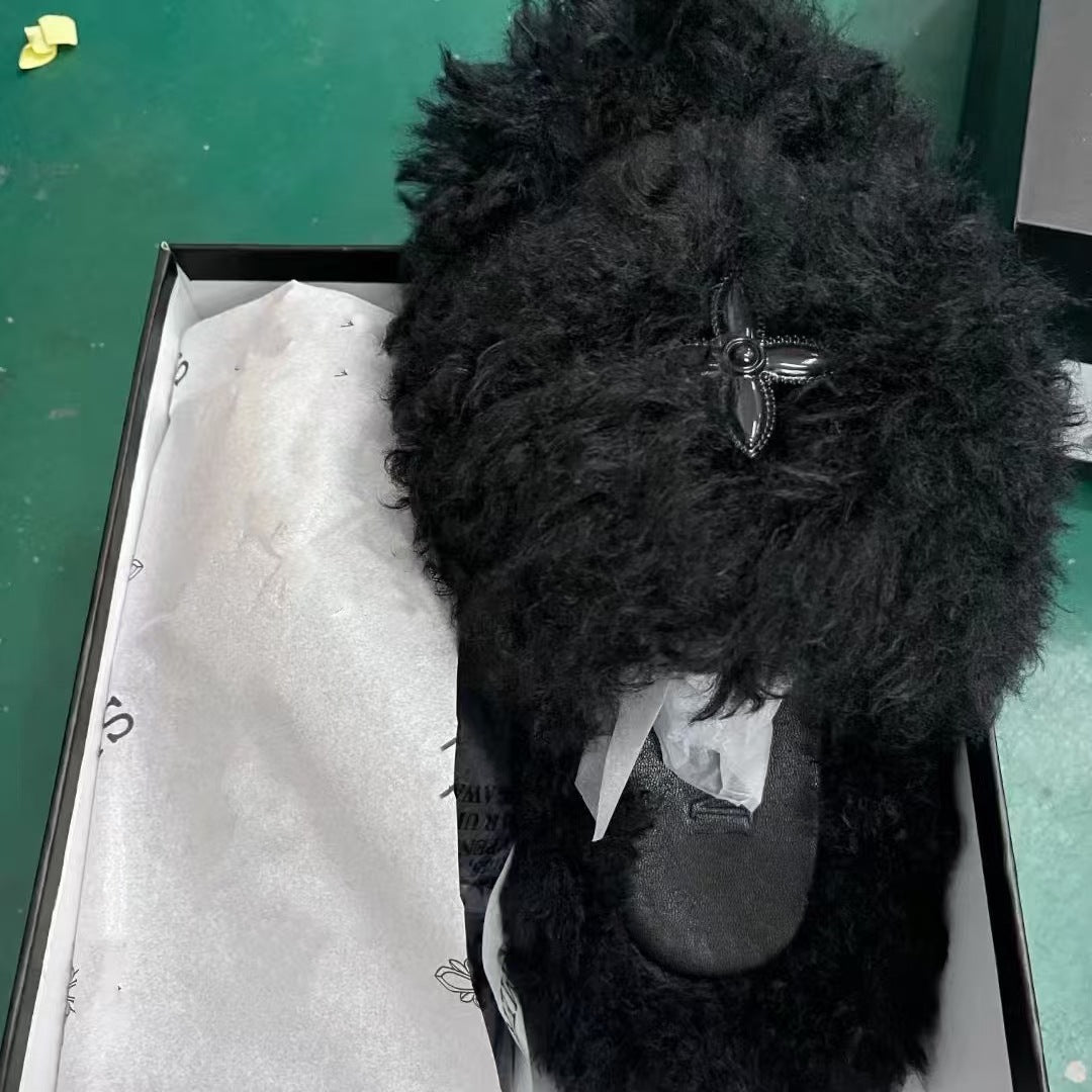 Cross Thick Bottom Increased Fluffy Outdoor Slippers