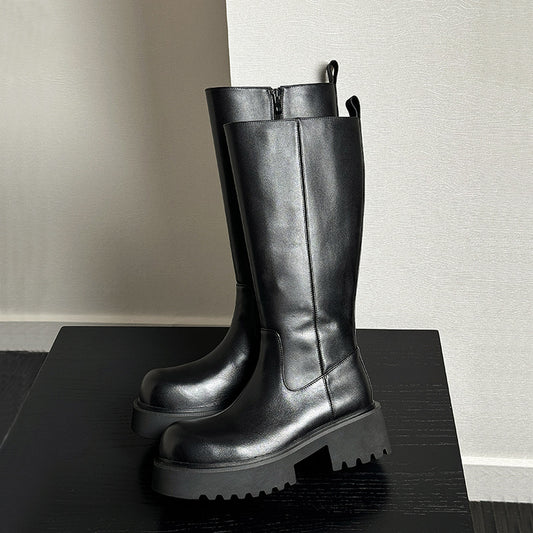 Men's Big Head Raise The Bottom High Leg British Boots