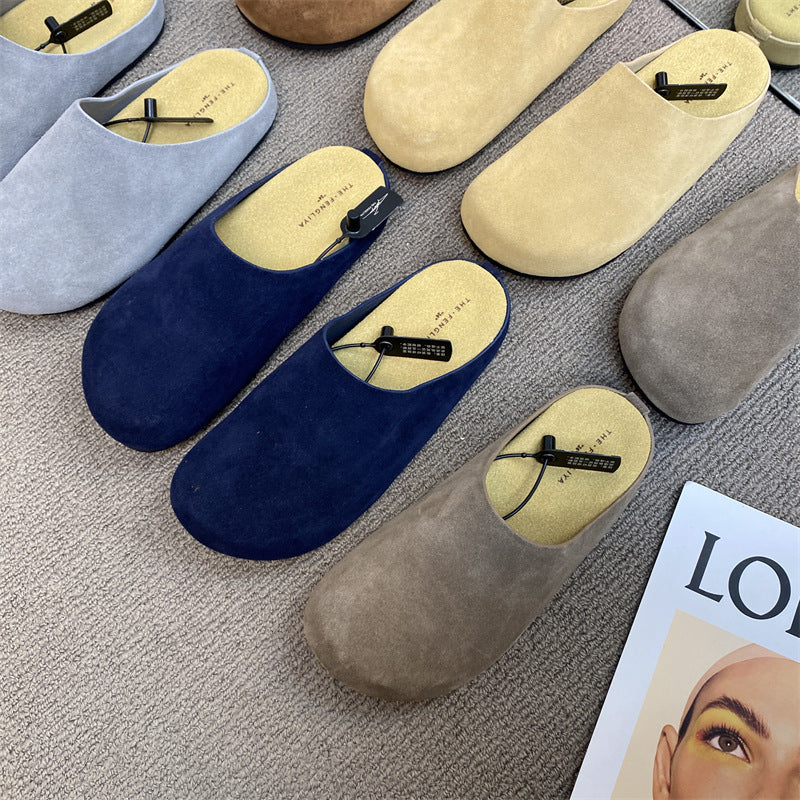 Women's Small Frosted Closed Toe Thick Bottom Slippers