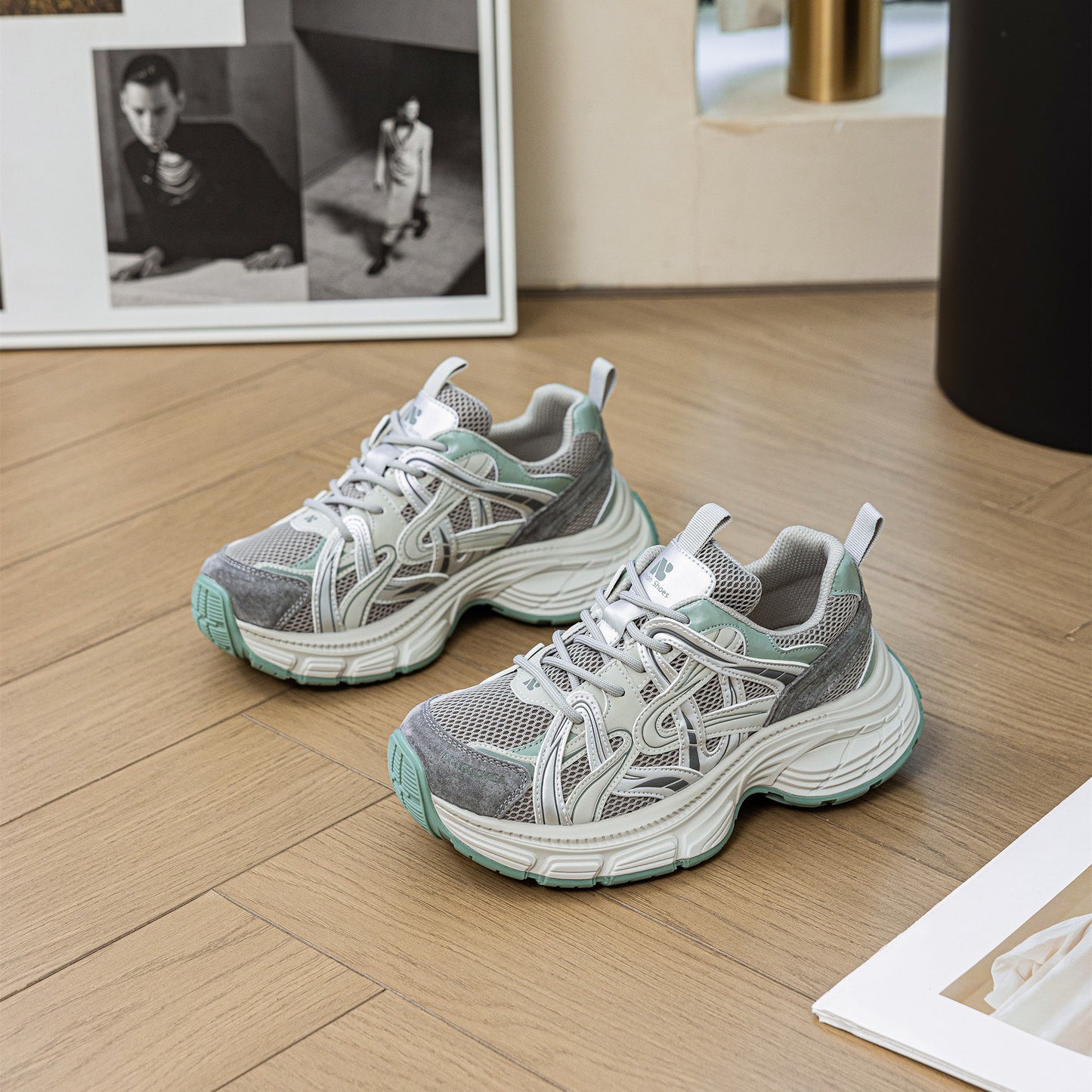 Women's Dad Spring Thick Bottom Jogging Pumps Plus Women's Sports Shoes