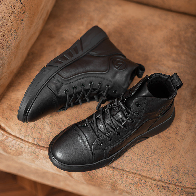 Men's Martin Bootie British Side Zipper Fleece-lined Boots