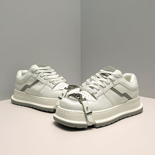 Women's & Men's Sense White Square Toe Board Stylish Sneakers