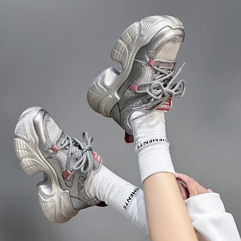Women's Thick Bottom Dad Spring Height Increasing Sneakers
