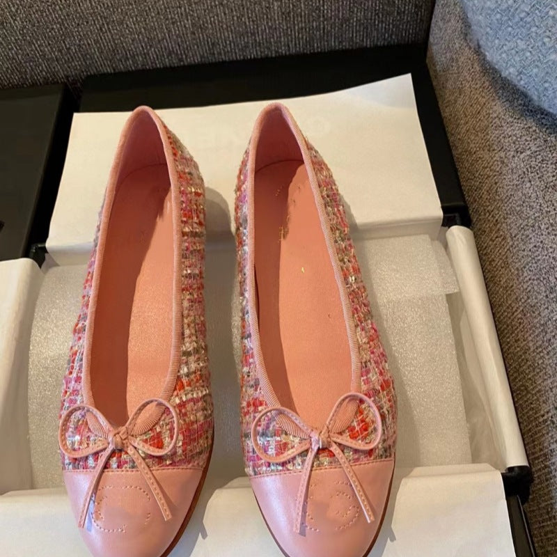 Women's Classic Ballet Bow Round Toe Flats Low-cut Comfortable Loafers