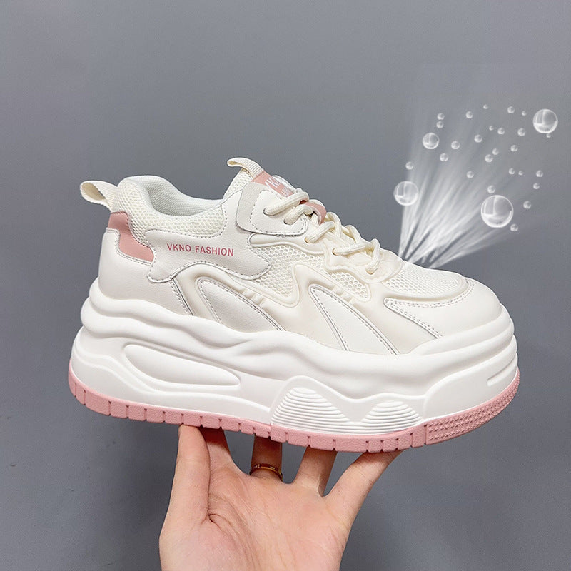Women's Hidden White Spring Leisure Platform Breathable Small Women's Casual Shoes
