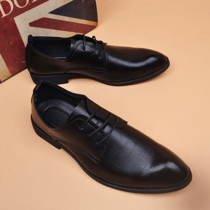 Men's Breathable Summer Korean Style Height Increasing Men's Business Leather Shoes