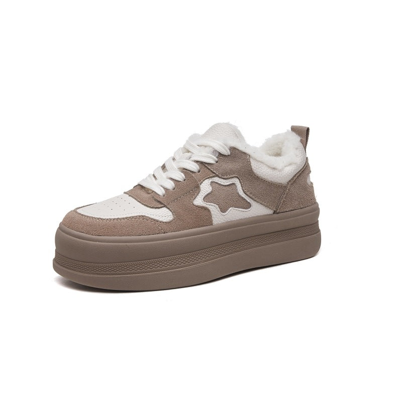 Women's Warm White Genuine Winter Korean Style Casual Shoes