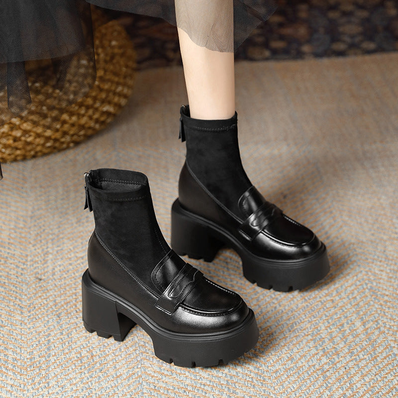 Women's Increasing Insole Veet Martin Short Thick-soled High Socks Heels