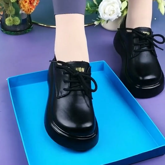 Women's Genuine Pumps Round Toe Platform Muffin Women's Casual Shoes
