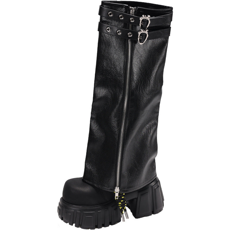 Women's Detachable Pants Summer Pile Style Small Thick Bottom Boots