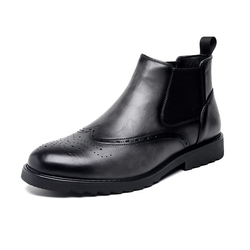 Men's Chelsea Gentleman British Style Versatile Brogue Boots