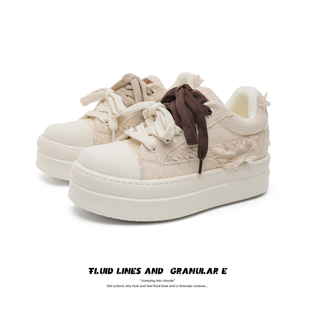 Women's & Men's Invisible Hidden Platform Couple Low Top Breathable Hight Men's Board Shoes