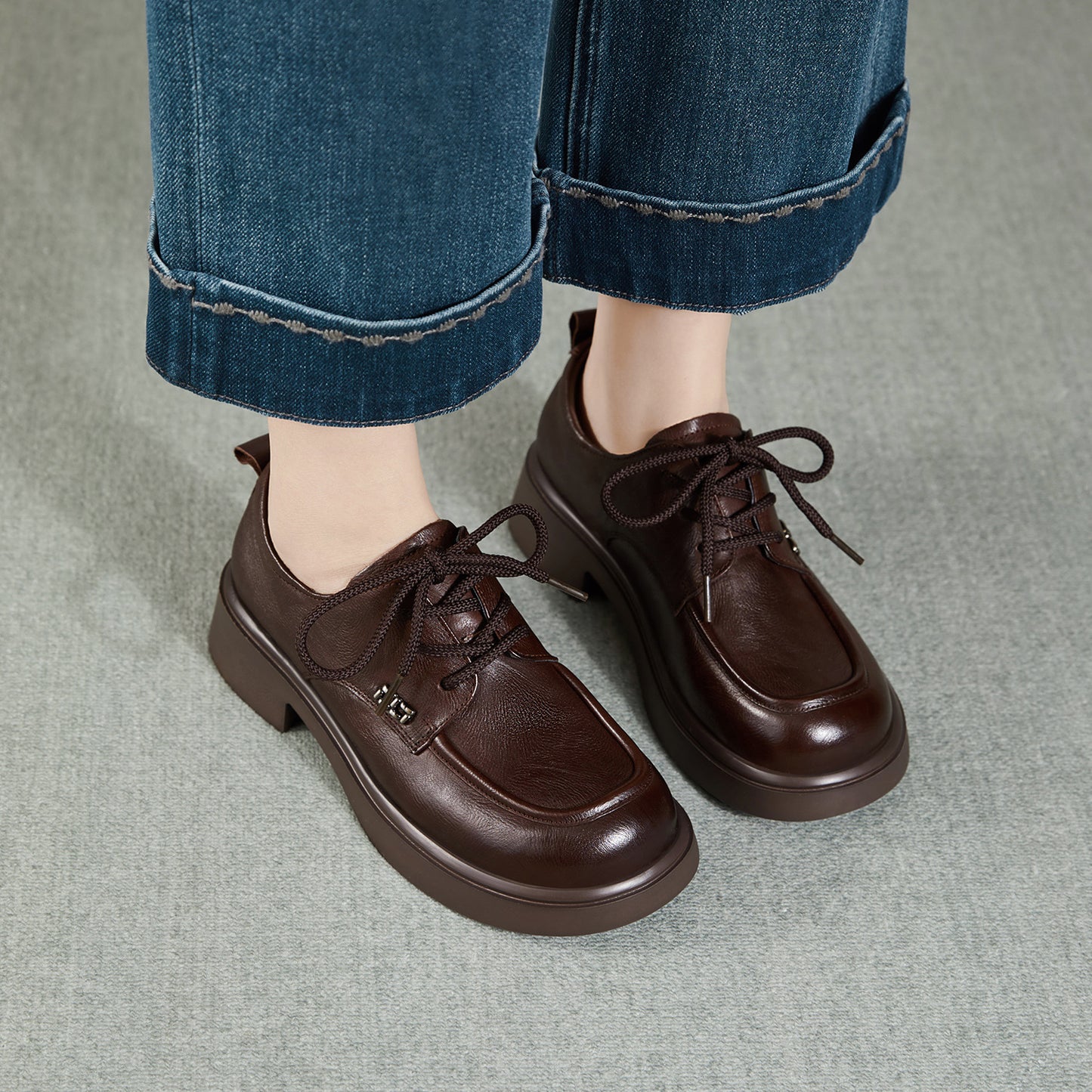 Women's Spring Pumps Genuine Inner Match Skirt Loafers