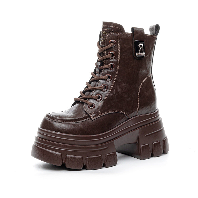 Women's Martin Elevator Small Platform Ankle Retro Easy Women's Casual Shoes