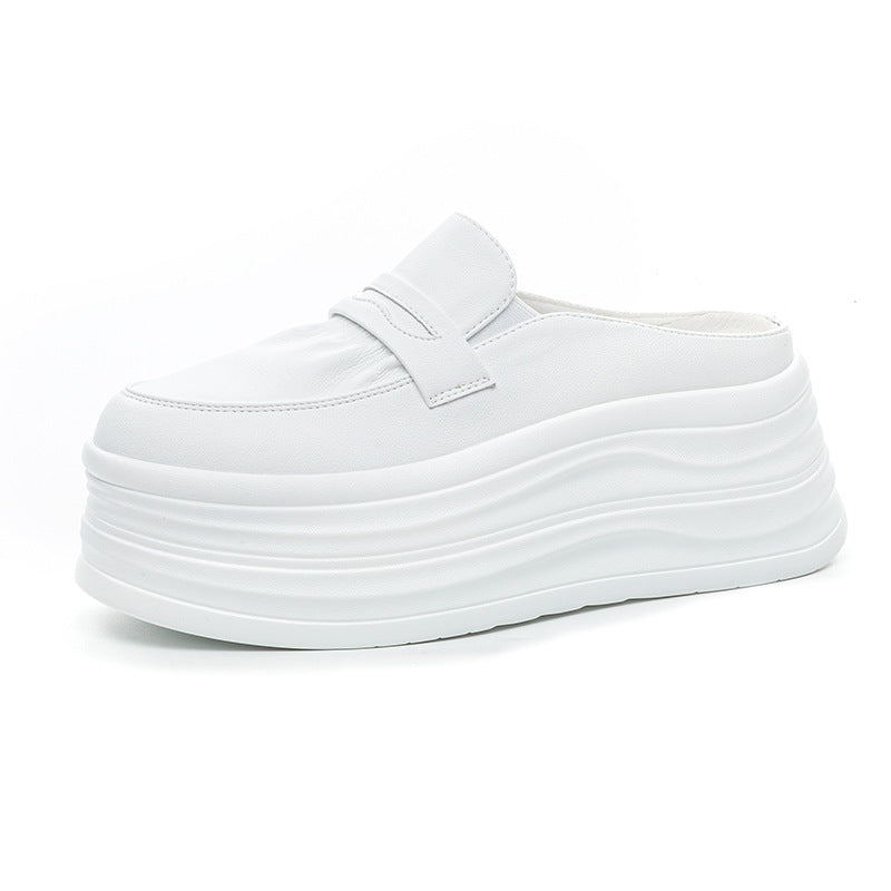 Women's Half Summer Wear Genuine Thick Bottom Platform Slippers