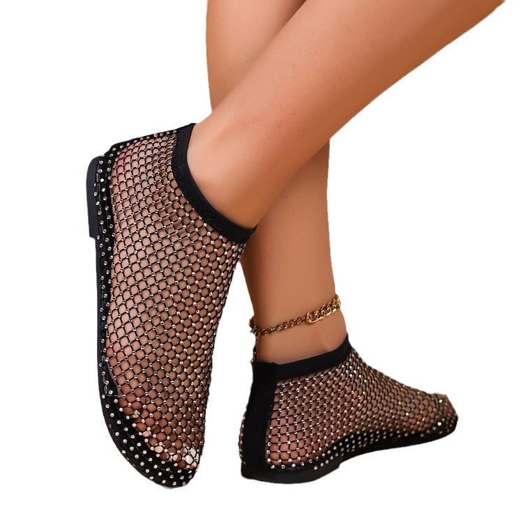 Women's Plus Size Fishnet Stockings Hollow Out Sandals