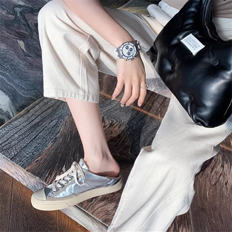 New Pretty Women's White Board Dirty Sneakers