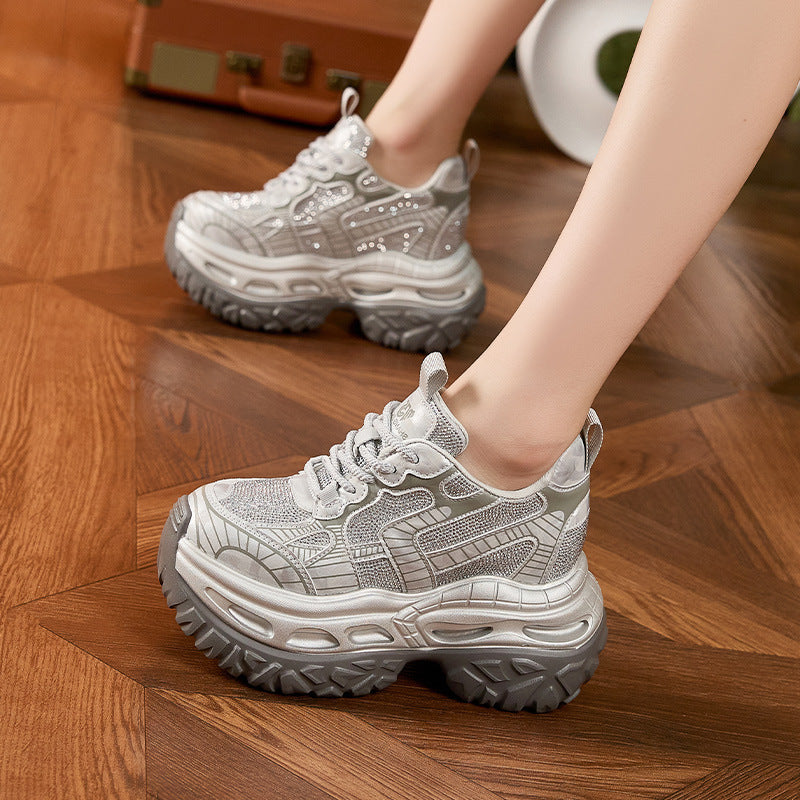 Women's Thick Bottom Height Increasing Insole Dad Autumn Small Men's Shoes