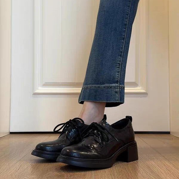 Women's Thick Bottom Chunky Small Spring British Loafers