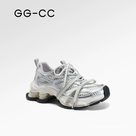 Women's Lin Yun Particle Spring Distressed Platform Casual Shoes