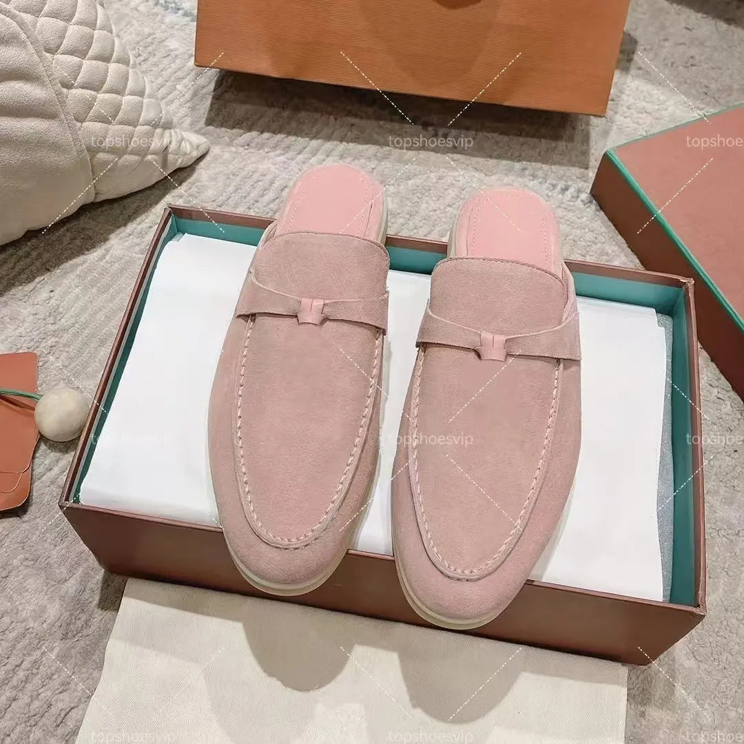 Women's Sheepskin Slip-on Pumps British Tassel Buckle Women's Casual Shoes