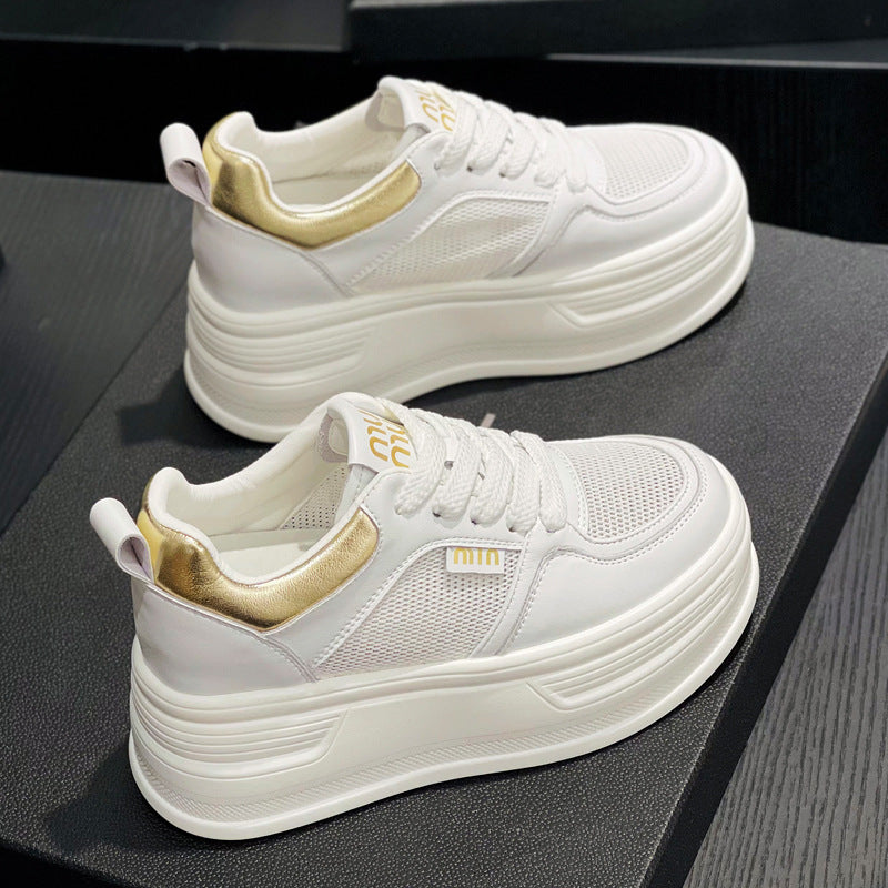 Women's Height Increasing Insole Breathable White For Platform Board Sneakers