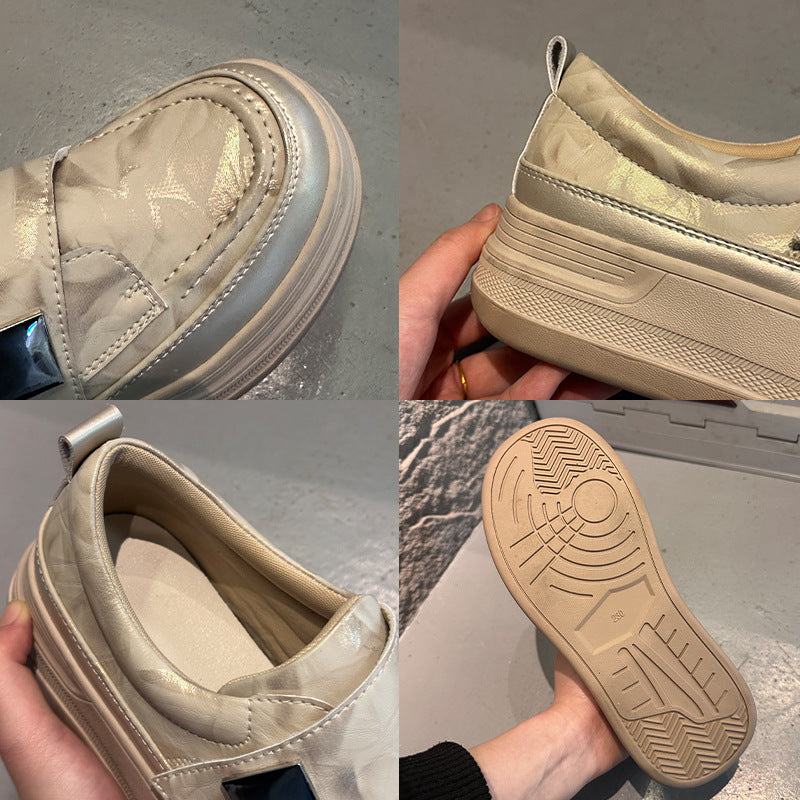 Women's Velcro White Spring Platform Pumps Fashion Women's Sports Shoes