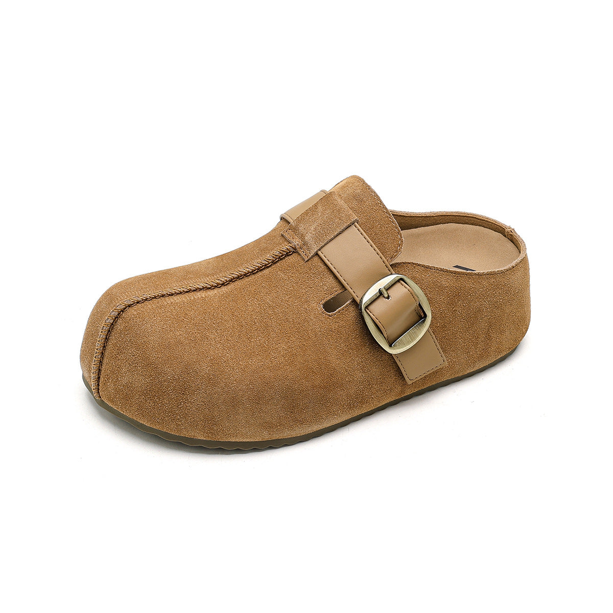 Women's Genuine Thick-soled Outer Wear Retro Slip-on Closed Toe Thick-soles Slippers