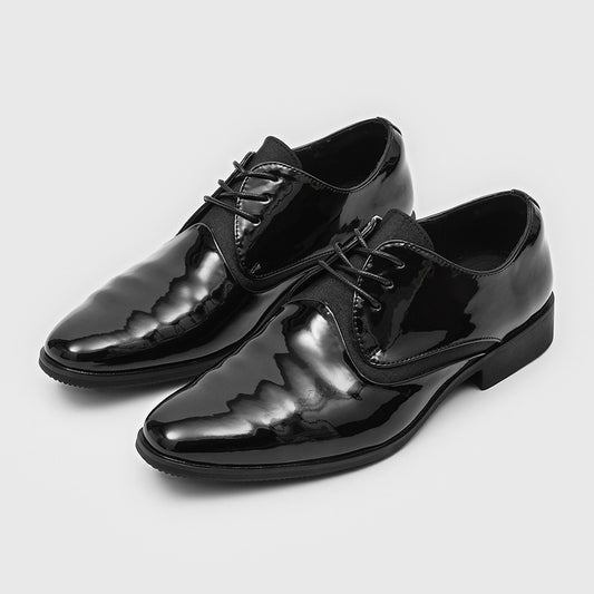 Men's Derby Business Round Toe Commuter Formal Wear Glossy Men's Shoes