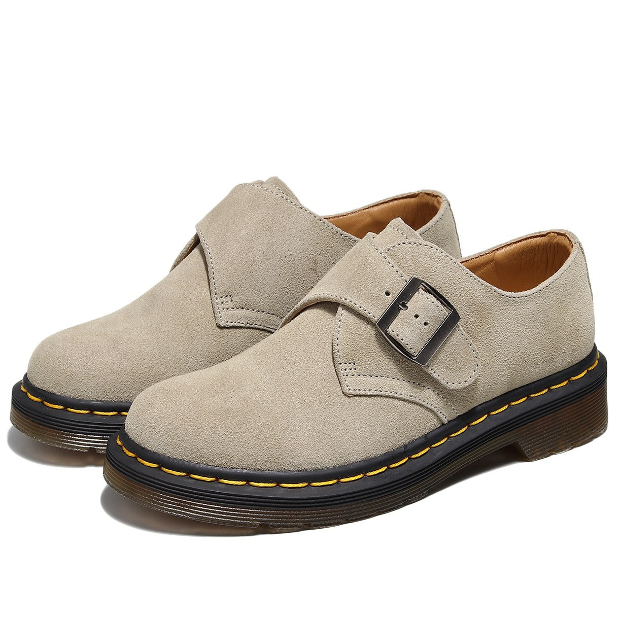 Women's & Men's Suede Genuine British Style Buckle Ankle Women's Casual Shoes