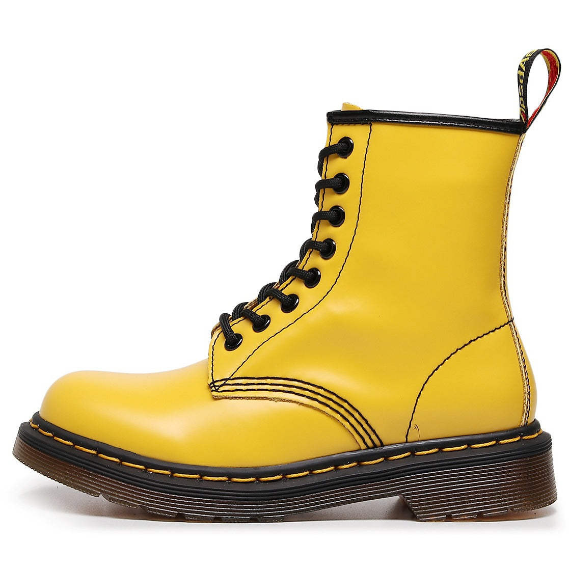 Women's & Men's High Top Working Wear Classic Hard Slit Bead Short Glossy Women's Leather Boots