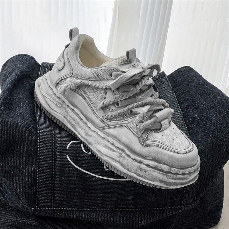 Men's Dissoed Couple Trendy Thick Bottom Invisible Height Increasing Niche Old Men's Shoes