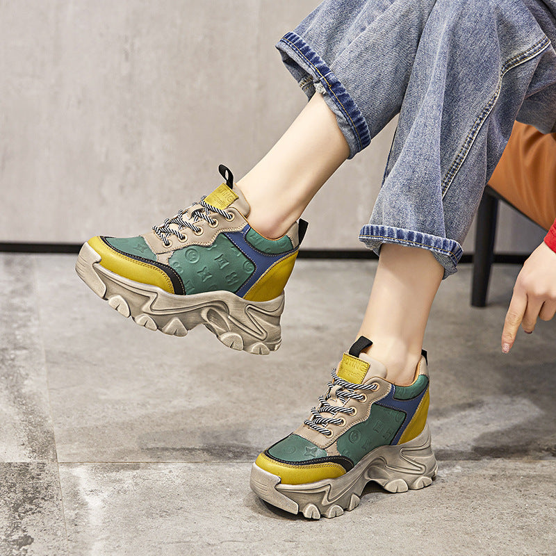 Women's Ethnic Style Height Increasing Insole Dad Small Women's Shoes