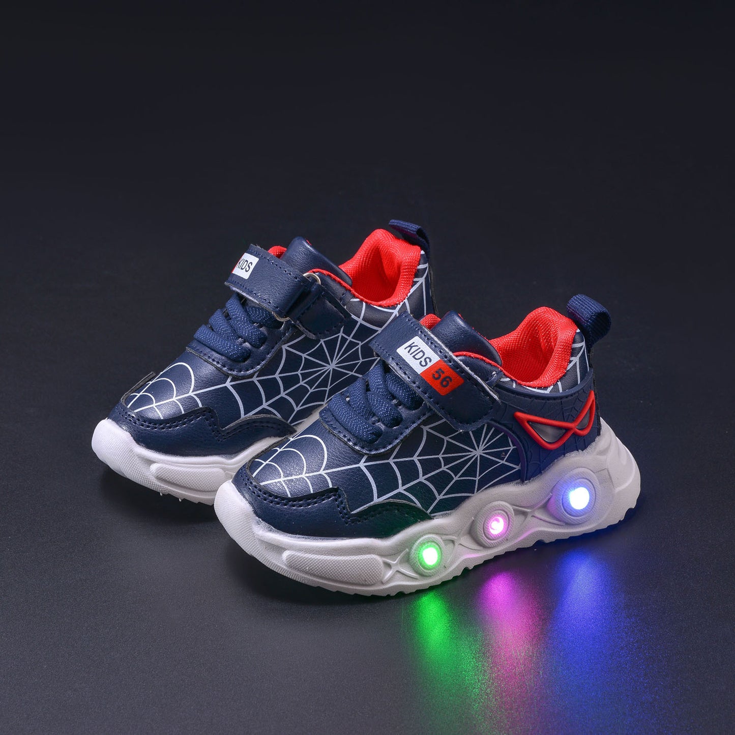 Children's Spider Web Luminous Sports Small Medium Kid's Sneakers