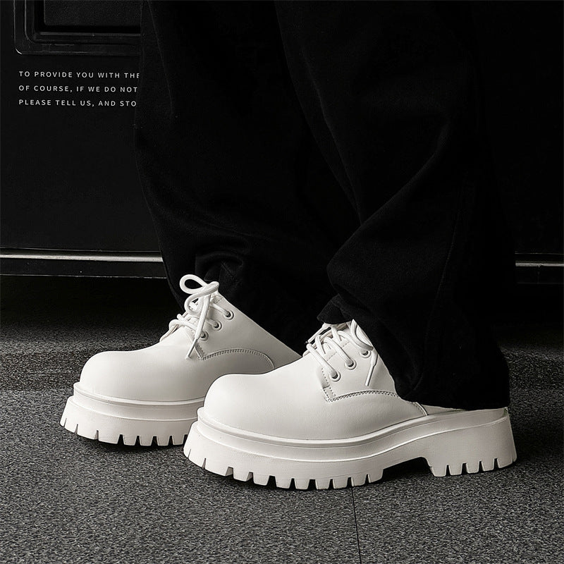 Men's Bottom Heightened Matte High-grade Black British Men's Business Leather Shoes