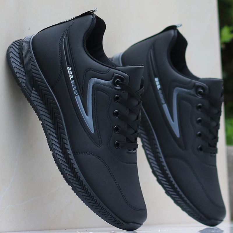 Men's Black Light Surface Korean Fashion Sneakers