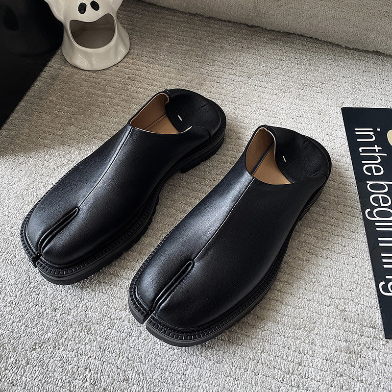 Design Slip-on Male Female Personality Horseshoe Men's Casual Leather Shoes