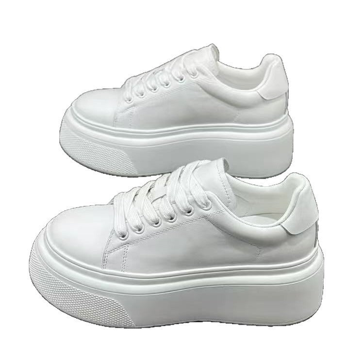 Women's Layer Cowhide Small White Autumn High Heels