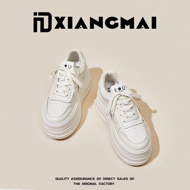 Women's Spring Small Raise The Bottom White Casual Shoes