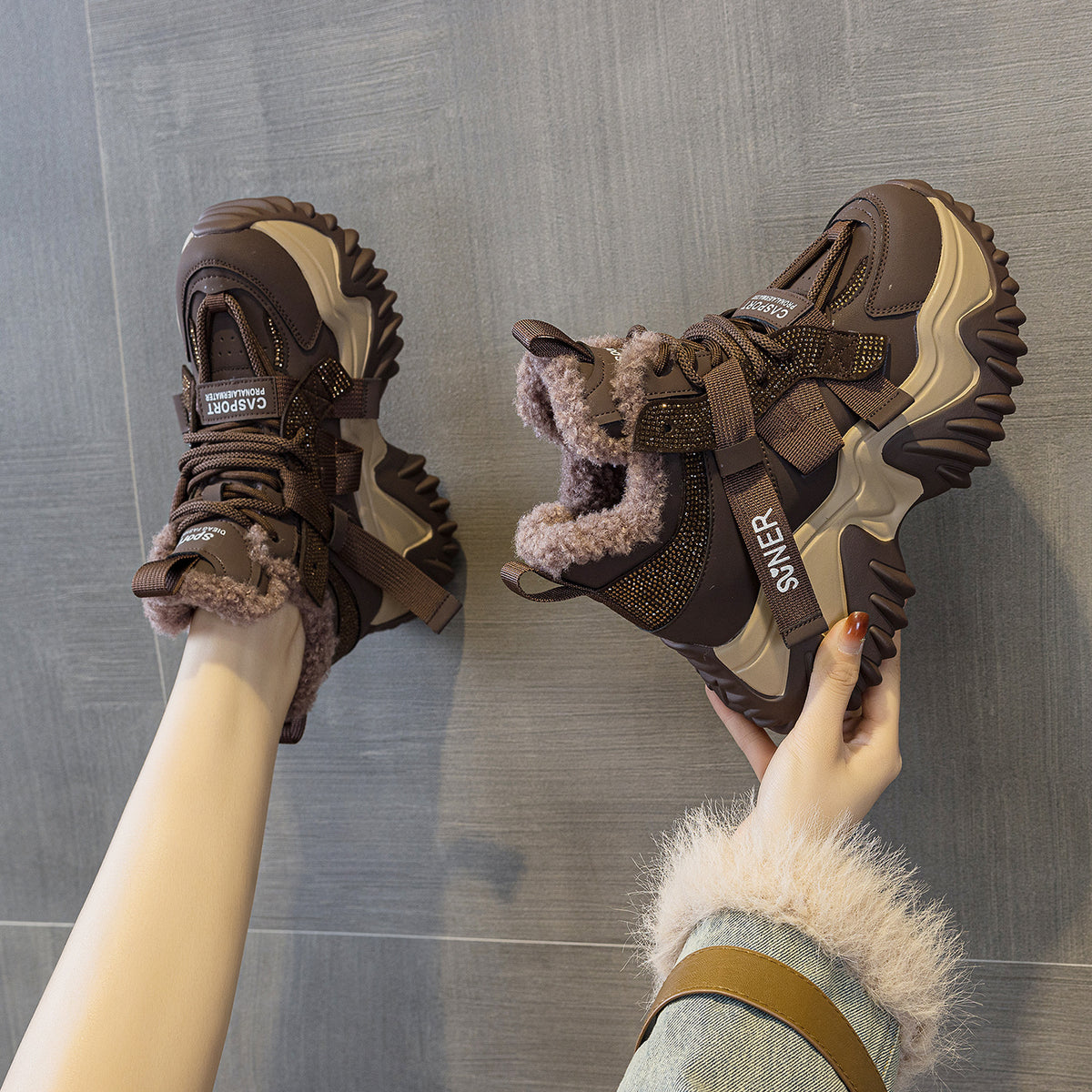 Women's Slugged Bottom Muffin Height Increasing Sports Women's Shoes