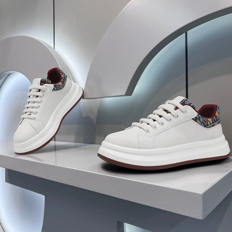 Men's Preppy Style Platform White Green Little Board Men's Sports Shoes