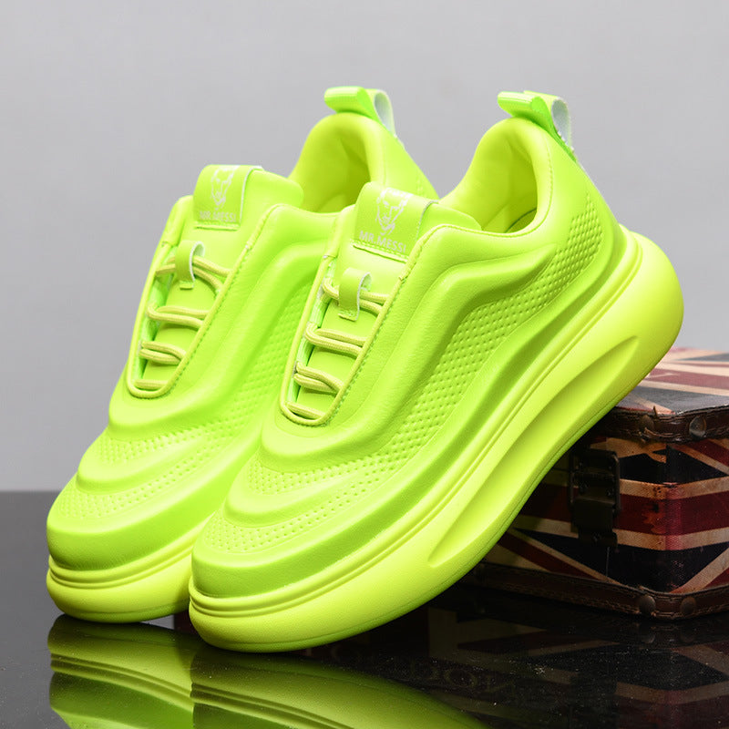 Men's & Women's Mcqueen White Platform Couple Hight Increasing Board Men's Casual Shoes