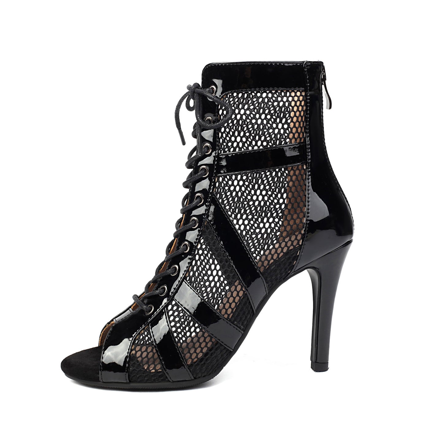 Women's Black Jazz Dancing Short Dance Soft Bottom High Heeled Sandals