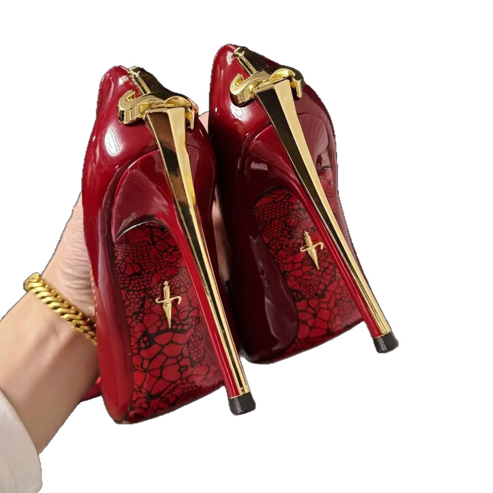 Women's Of Power Big Lady Blade Truncheon High Authoritative Adult Like Women's Fashion Shoes