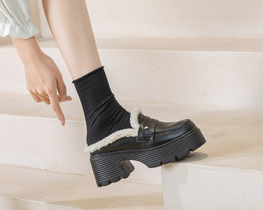 Women's Fleece-lined Thick Toe Box Small Size Outdoor Slippers