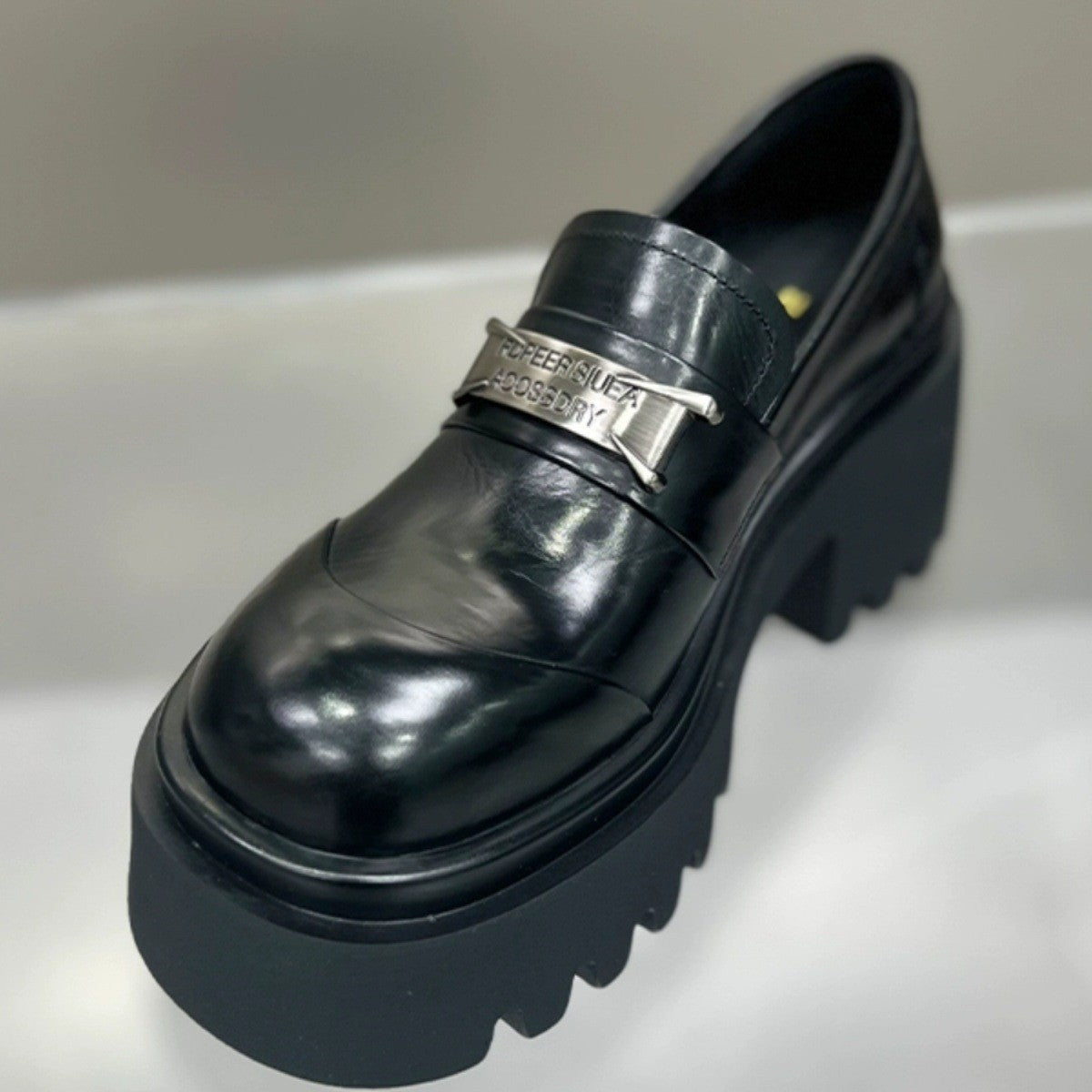 Women's Pumps Black Slip-on Platform Muffin European Loafers