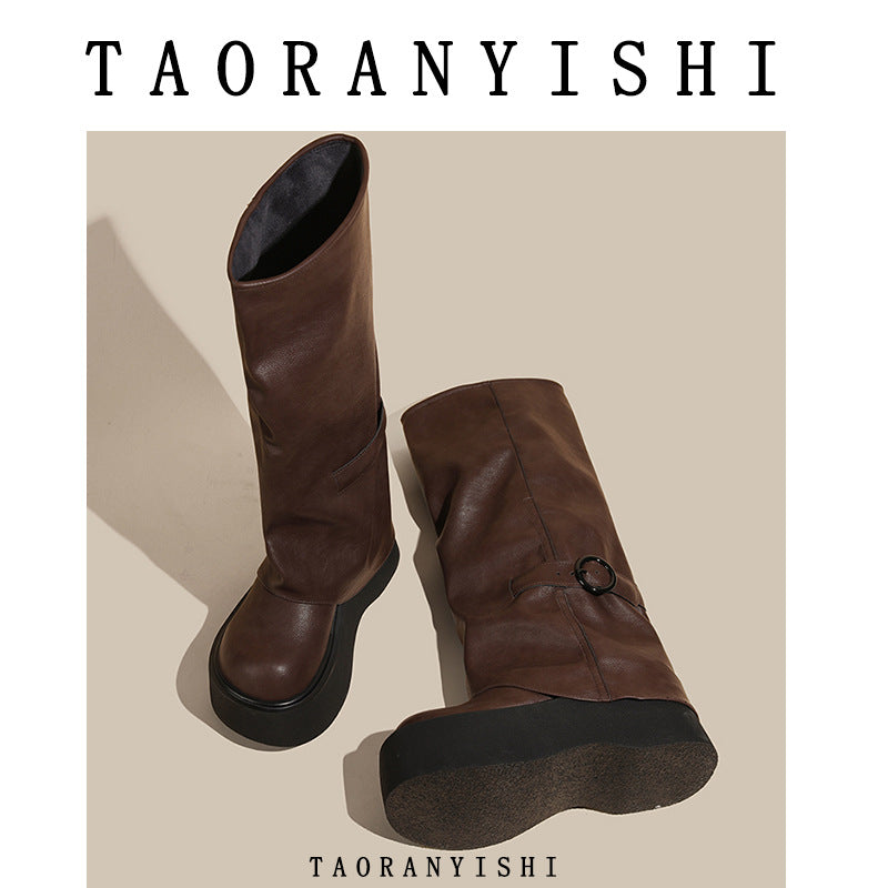 Below The Knee Thick Bottom Niche Design Thin Boots