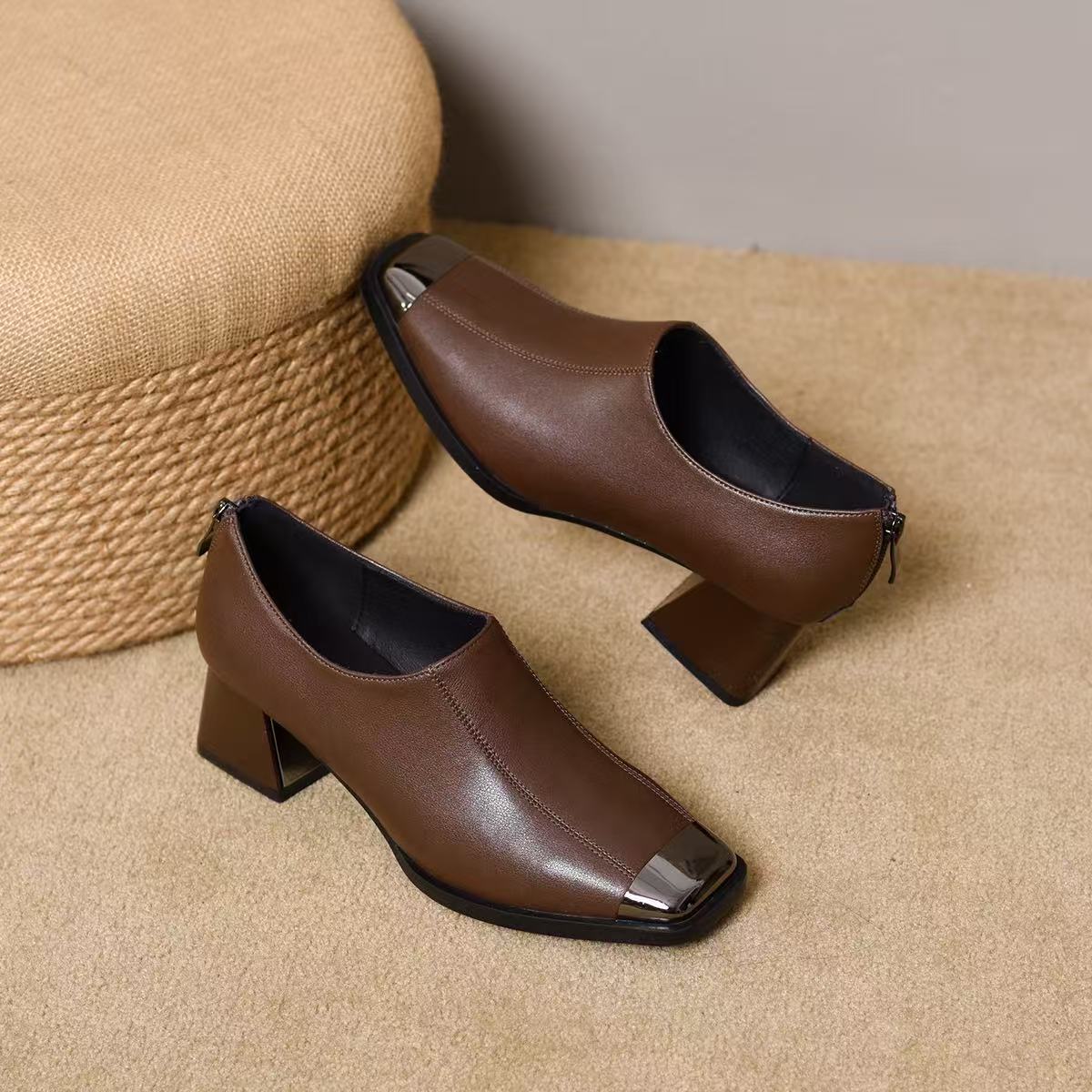 Women's Retro High Deep Mouth Pumps British Women's Shoes